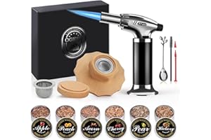 OGERY Cocktail Smoker Kit with Torch, Whiskey Smoker Kit with 6 Flavors Wood Chips, Old Fashioned Bourbon Drink Smoker Infuser Kit, Best Festival Birthday Gifts for Men, Dad and Husband (No Butane)