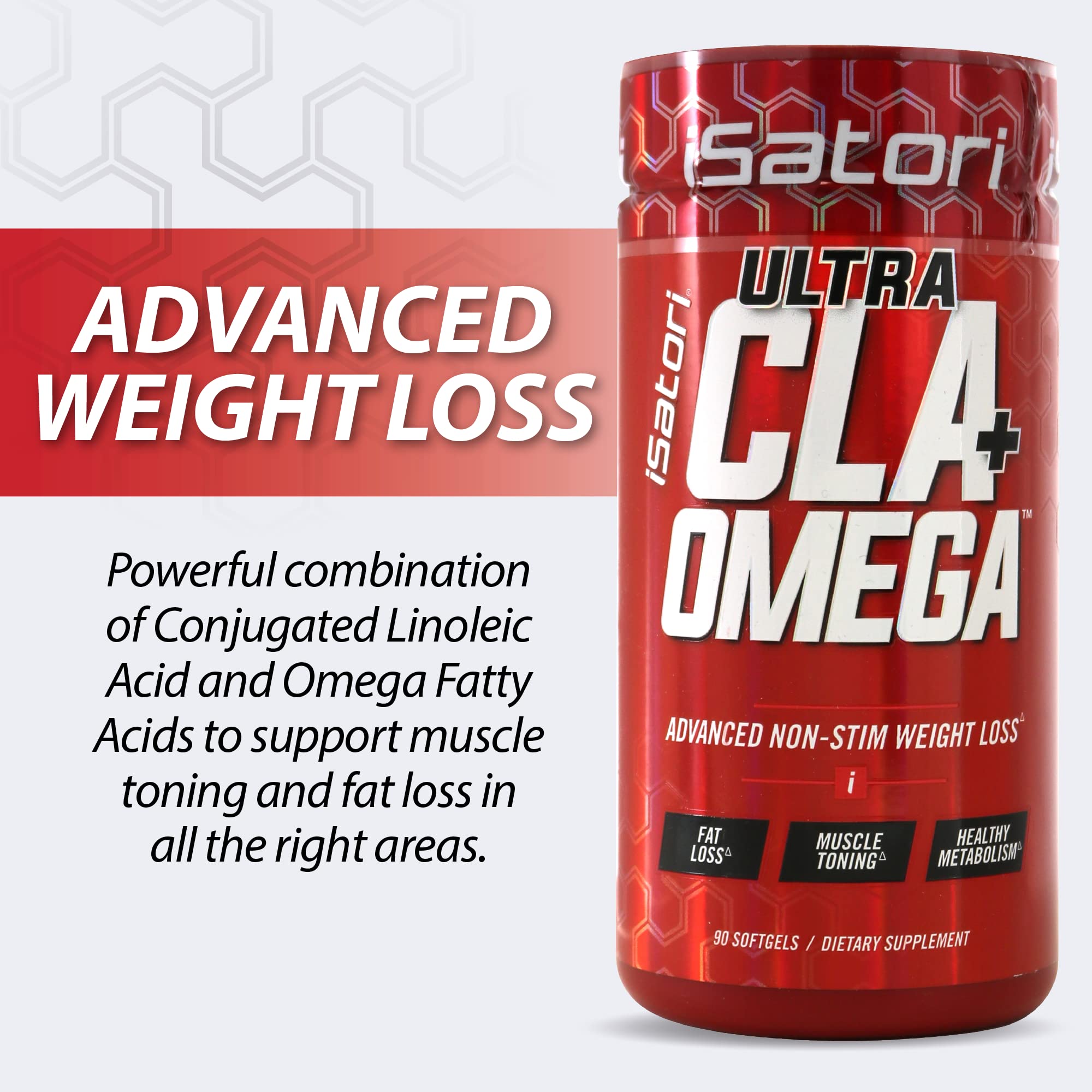 iSatori Ultra CLA Omega 3 6 9, Natural Weight Loss Fat Burner, Muscle Toner with Conjugated Linoleic Acid, Omega 3 Fish Oil & Safflower, Stimulant-Free, 90 Softgels