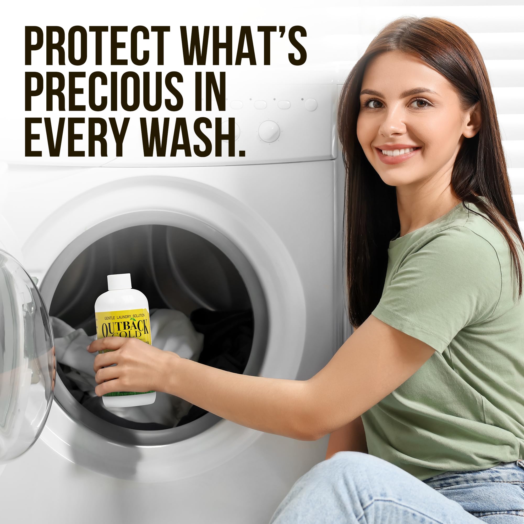 Outback Gold Wool Wash, 16 oz, Original Floral Scent, HE Compatible, Plant Based, Liquid Laundry Detergent, Perfect Soap for Wool, Cashmere, Silk, Sheepskin, Baby Items, Mild, Neutral pH, Made in USA