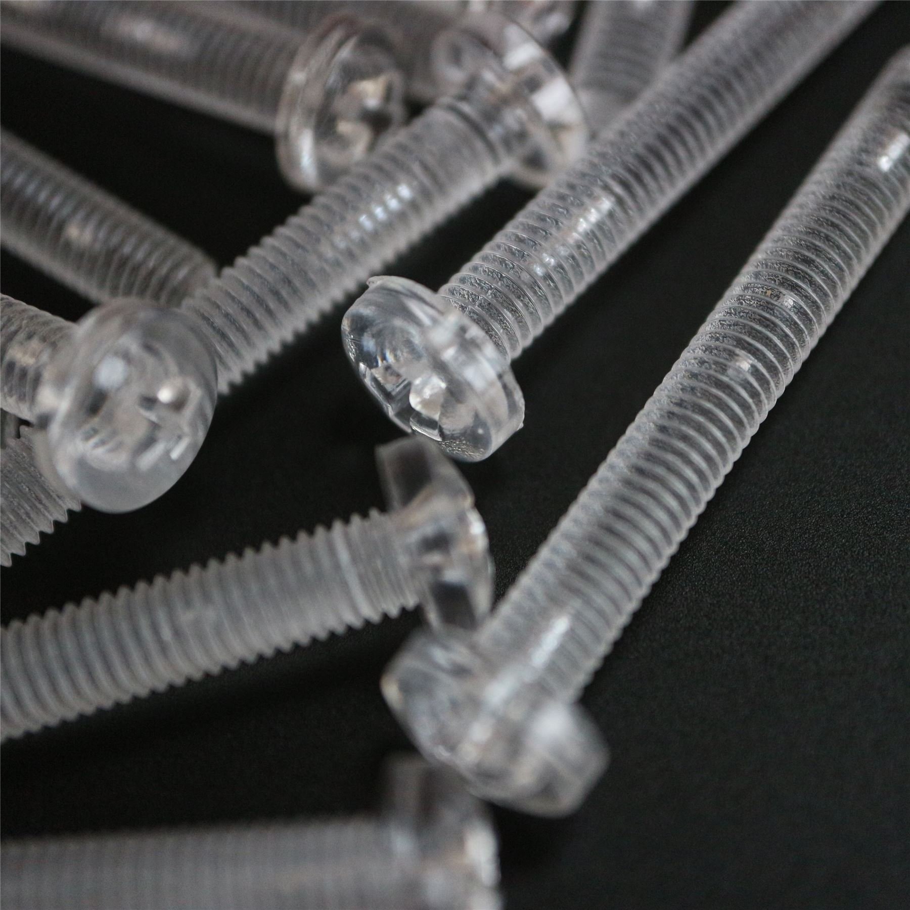 Pack of 60 Transparent Clear Plasti, Pan Head, M4 x 40mm Nuts & Bolts, Washers -Acrylic Plastic Screws