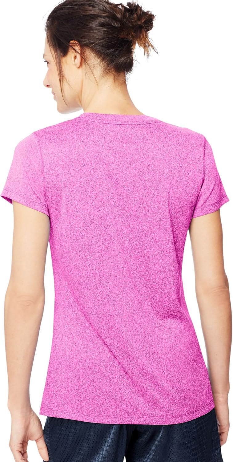Hanes Sport Women's Heathered Performance V-Neck Tee at  Women’s Clothing store
