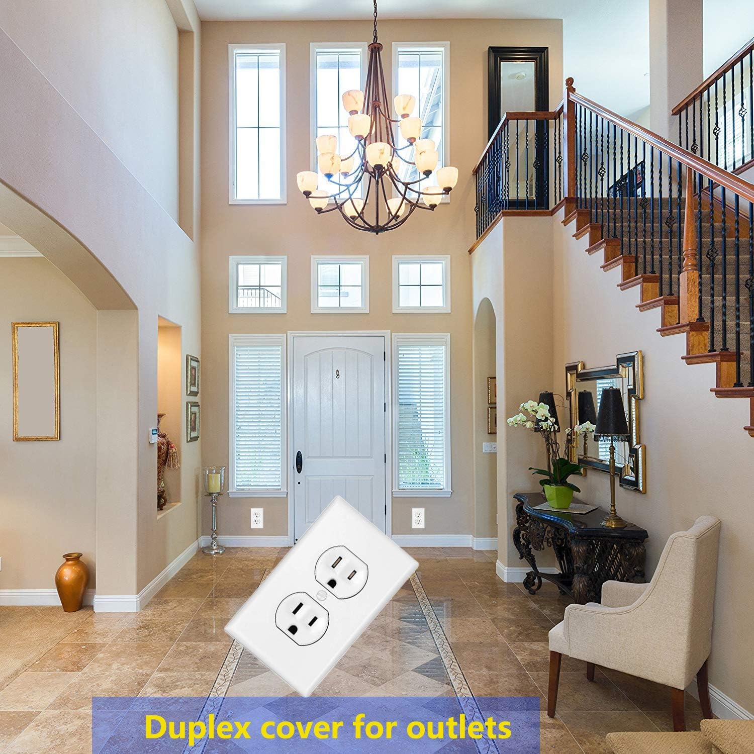 13-Pack, Duplex Receptacle Outlet Wall Plates, Standard Size, Impact Resistance, Anti Aging & High Temperature Resistance PC Face Plates, White - - 