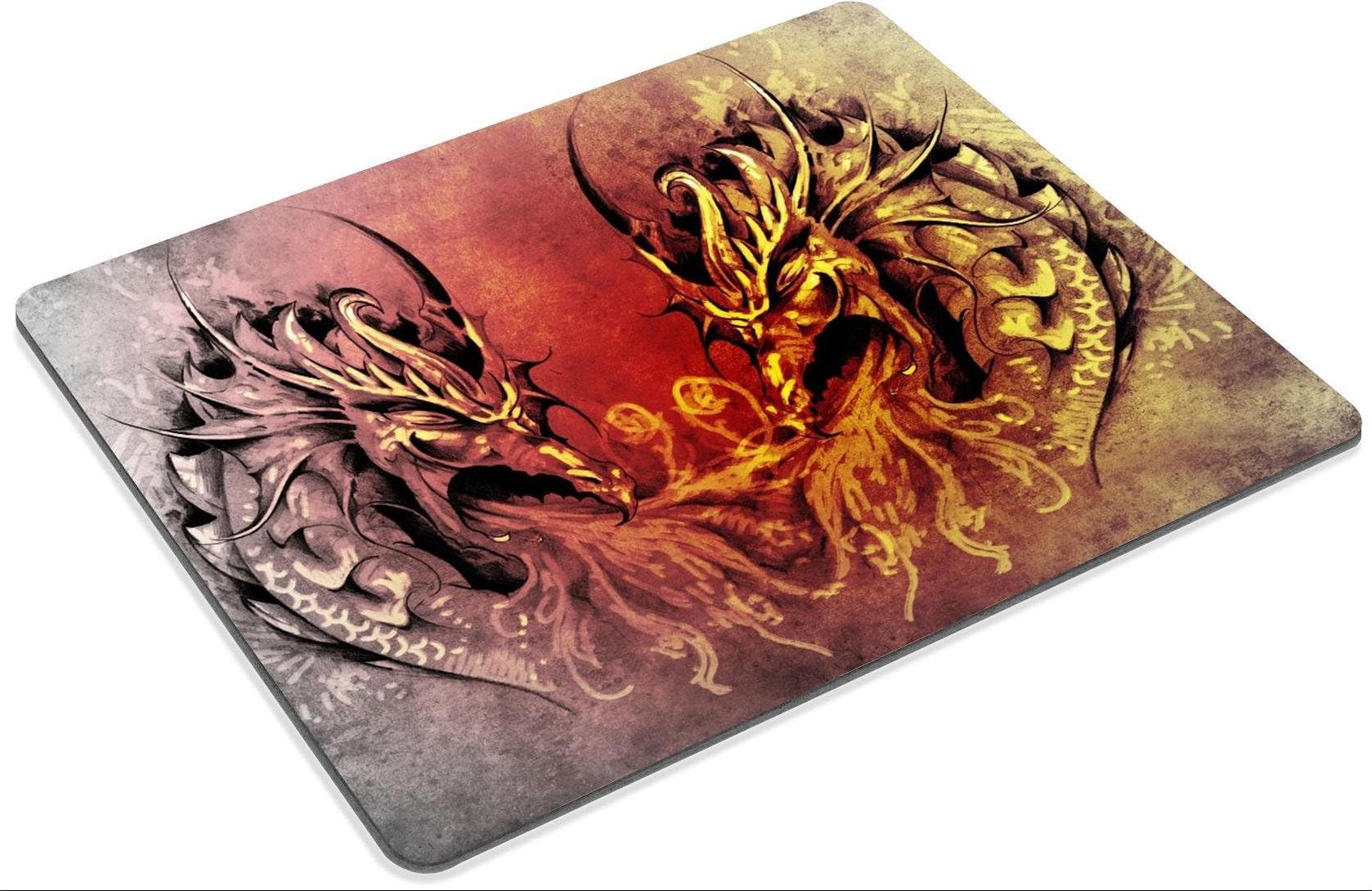 Liili Mousepad Tattoo art fantasy medieval dragons heart Photo 13540461 Low Friction Tracking Surface LOL Dota 2 WOW