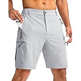 Pudolla Men's Hiking Cargo Shorts 9"/7"/11" Lightweight Outdoor Shorts for Men Trip Golf Camping Casual with 5 Zipper Pockets