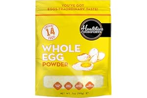 Healthier Comforts Whole Egg Powder | Pure Dried Whole Eggs | Pasteurized, Ready to Eat | Gluten Free, Made in USA | Perfect for Baking, Camping, Hiking, Shelf Stable Meal Preparation (7 oz)