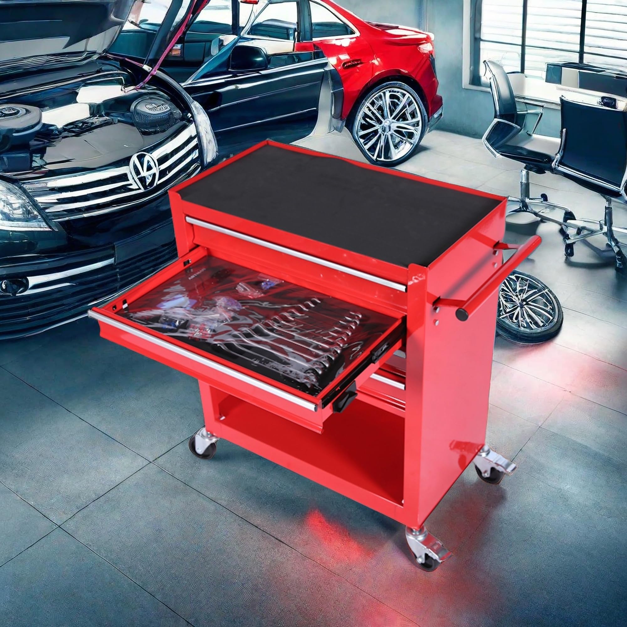 ChicFurnit 4 Drawer Rolling Tool Chest,Tool Storage