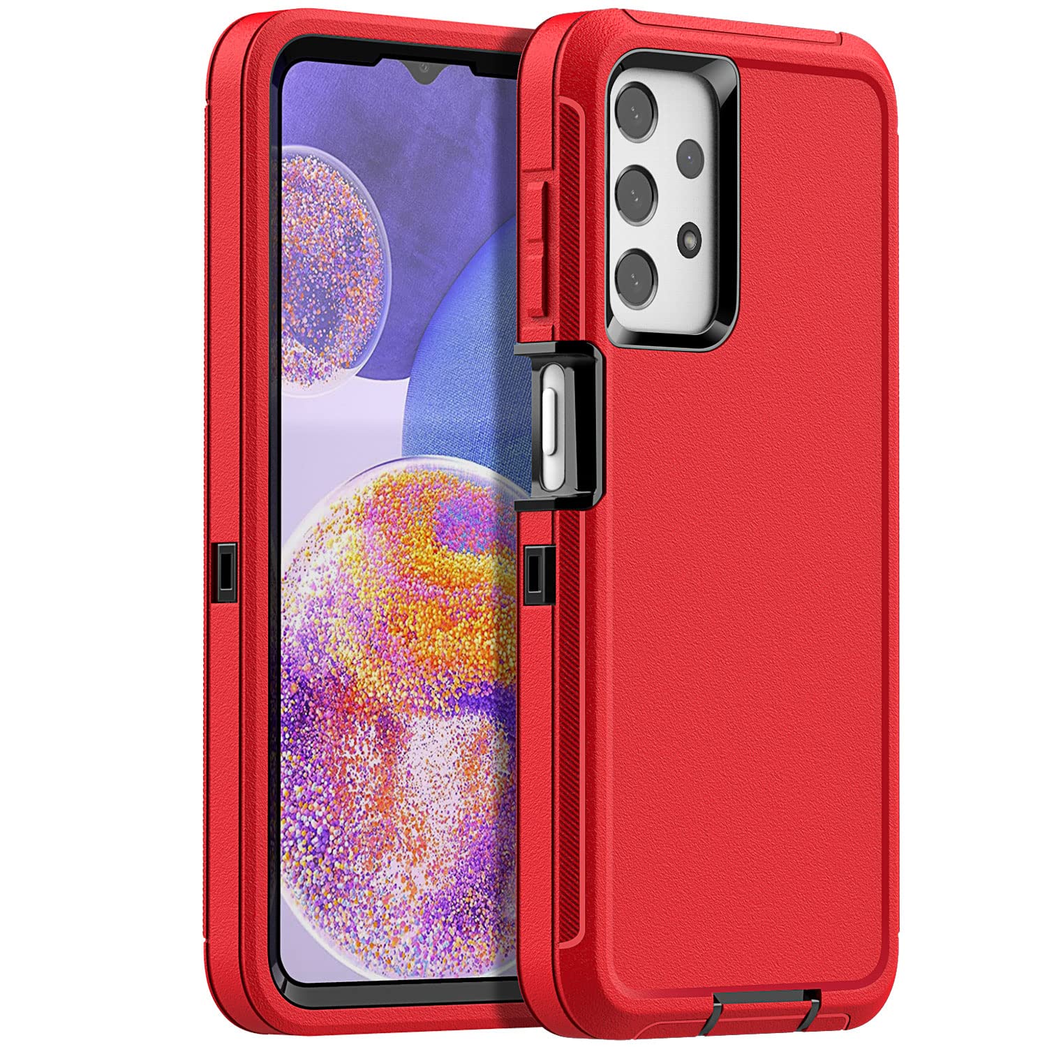 AICase for Galaxy A23 Case(6.6") Case,Heavy Duty Rugged Phone Cover,Durable Military Grade Protection Shockproof/Drop Proof/Dust-Proof Protective for Samsung Galaxy A23 5G 2022 Red