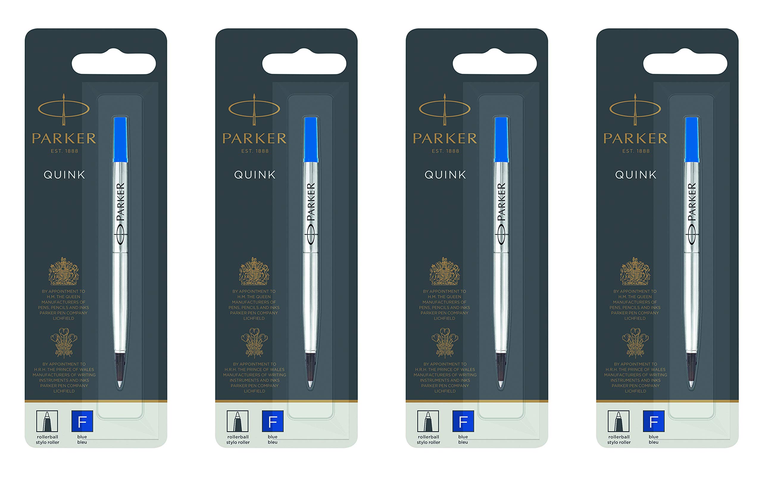 Parker Quink Rollerball Pen Refill Fine Tip Blue – Pack of 4