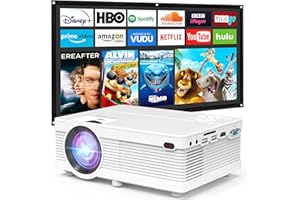 PURSHE Mini Projector 7500Lumens Portable Projector Full HD 1080P Supported, Home Theater Projector Compatible with TV Stick, Phone, Games, HDMI, AV