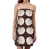 Sujama Floral Tube Bandeau Mini Dress Women Summer Sleeveless Strapless Short Dresses Casual Off Shoulder Beach Dress