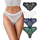 Avidlove Lace Thongs for Women Sexy Panties Bow Thong T Back Low Waist Breathable Underwear