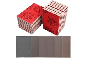 NOKIILS 18 Pcs 180-2000 Grit Sanding Sponge, Ultra Fine Sandpaper Assortment Pads, Soft Foam Sanding Block Dry Wet Sandpaper for Model Drywall Metal Wood Furniture Polishing