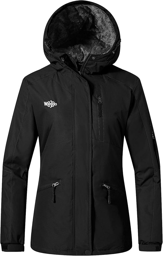 Wantdo Women's Ski Jacket Windproof Waterproof Fleece Winter Coat with