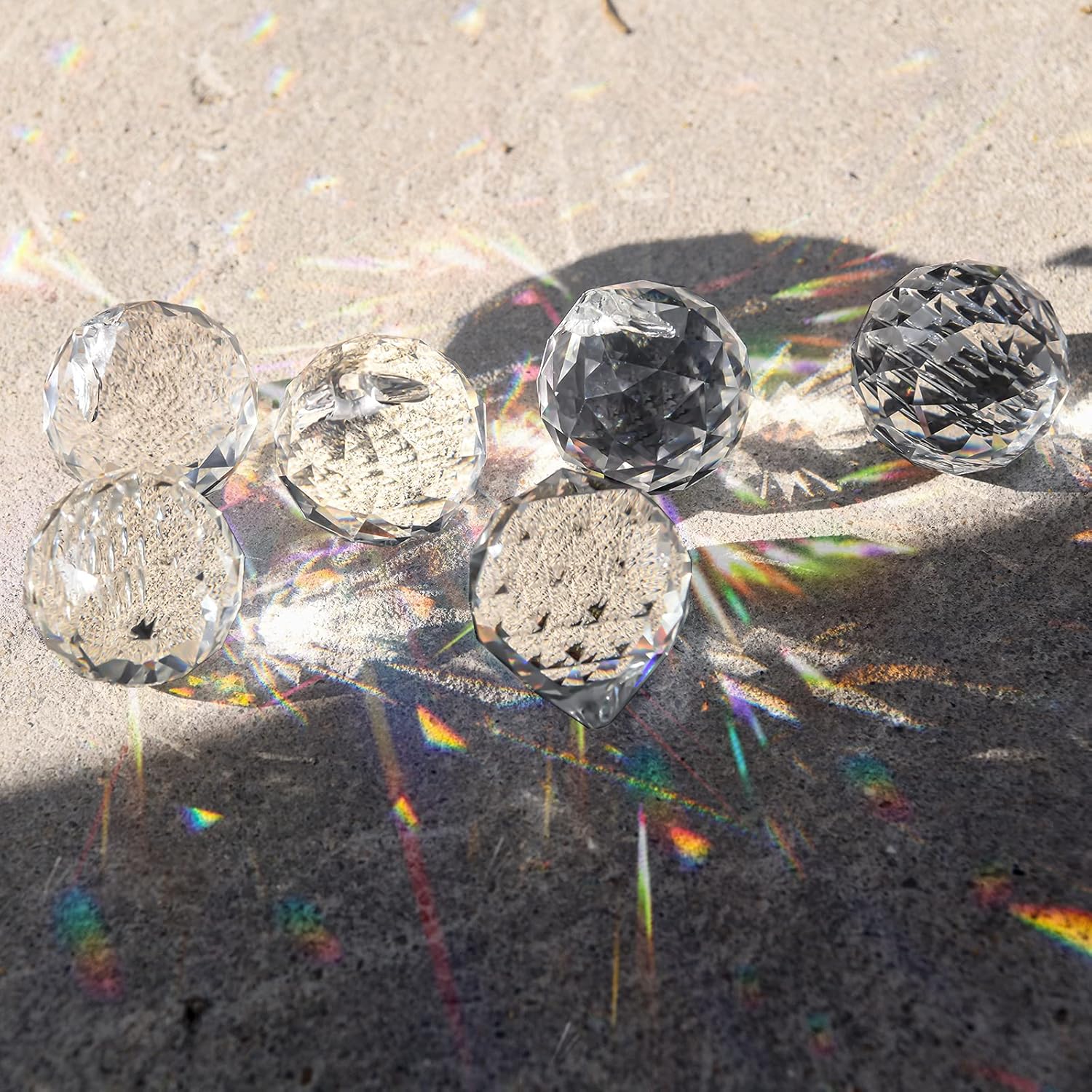 MerryNine Clear Crystal Ball Prism Suncatcher Rainbow Pendants Maker, Hanging Crystals Prisms for Windows, for Feng Shui, for Gift(30mm/1.18" 20pack): Kitchen & Dining