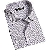 CILIVIO Men's Stretch Wrinkle Resistant Dress Shirt Long Sleeve Button up Business Casual Shirt Regular Fit