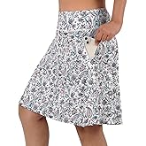 ANIVIVO Women's Skorts Skirts 20" Knee Length,Tennis Golf Pickleball Sports Skirts with High Waisted Zipper Pockets