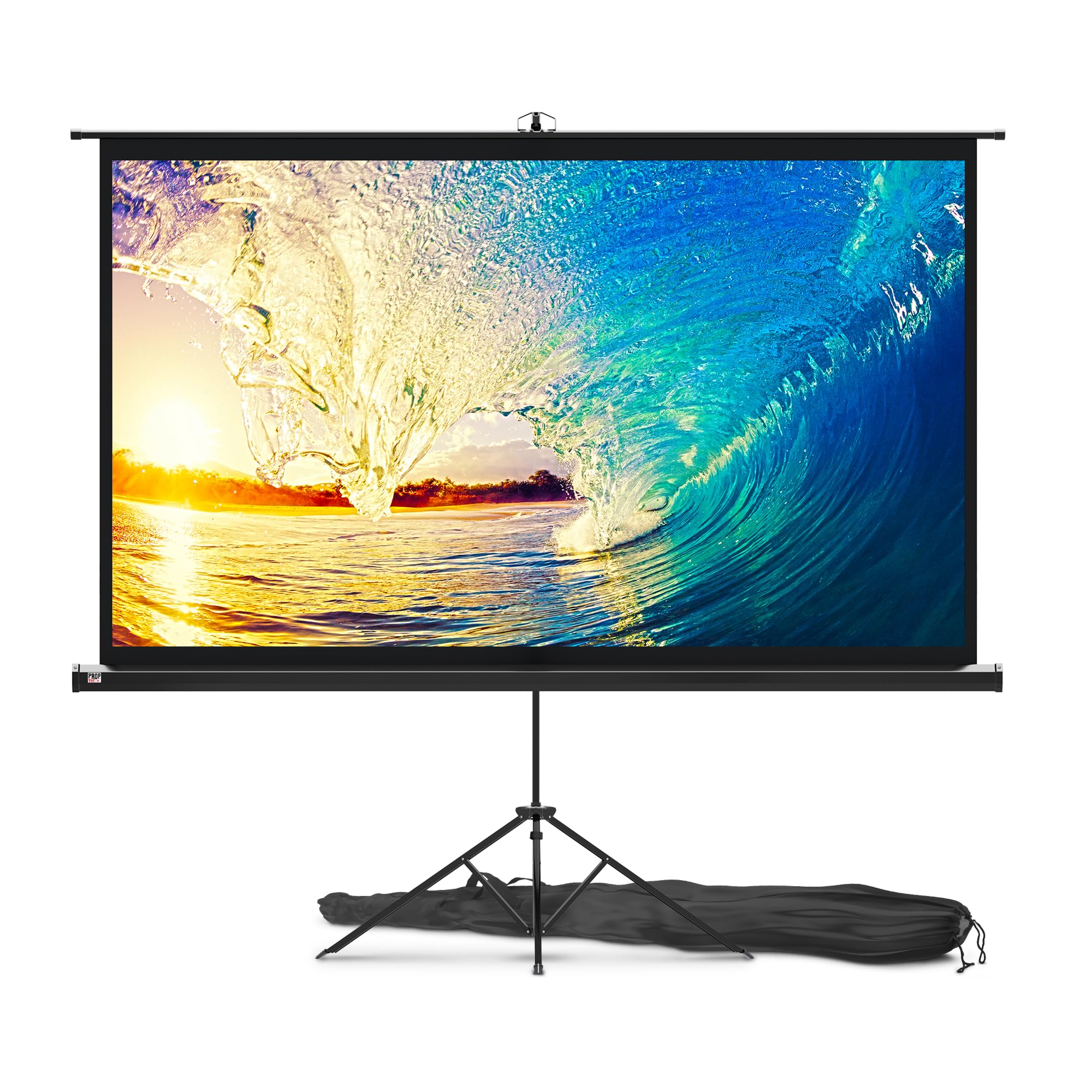 Photo 1 of (no screen projector) PropVue Projector Screen with Stand 84" - Indoor & Outdoor Projection Screen for Movie or Office Presentation - 16:9 HD Premium Wrinkle-Free Tripod Screen for Projector with Carry Bag & Tight Strap