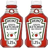 HEINZ Tomato Ketchup, 1.25L Fridge Fit Bottle - 2 Pack