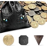 120PCS Metal, Silver & Copper DND Coins for DND Tokens, DND Accessories with PU Leather Bag as Gifts for DND Board Game Playe