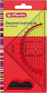 Herlitz Geometrie-Dreieck klein mit Griff, 1 Stück in Klarsichtpackung