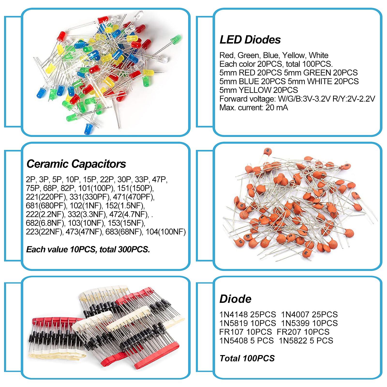 Mua 1400Pcs Basic Electronics Component Assortment Kit, Electrolytic ...