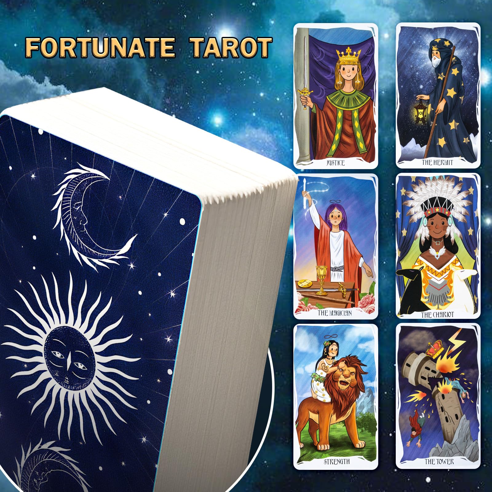 Classic Hand Draw Tarot Cards Deck with Guidebook-Unique Art Tarot Card for Beginners to Experts,Fortune Telling Cards