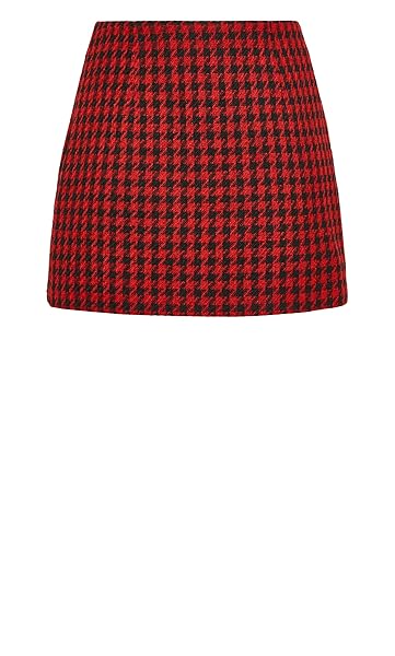 CITY CHIC WOMEN’S PLUS SIZE SKYLAR SKIRT, RED/BLK CHECK, 14