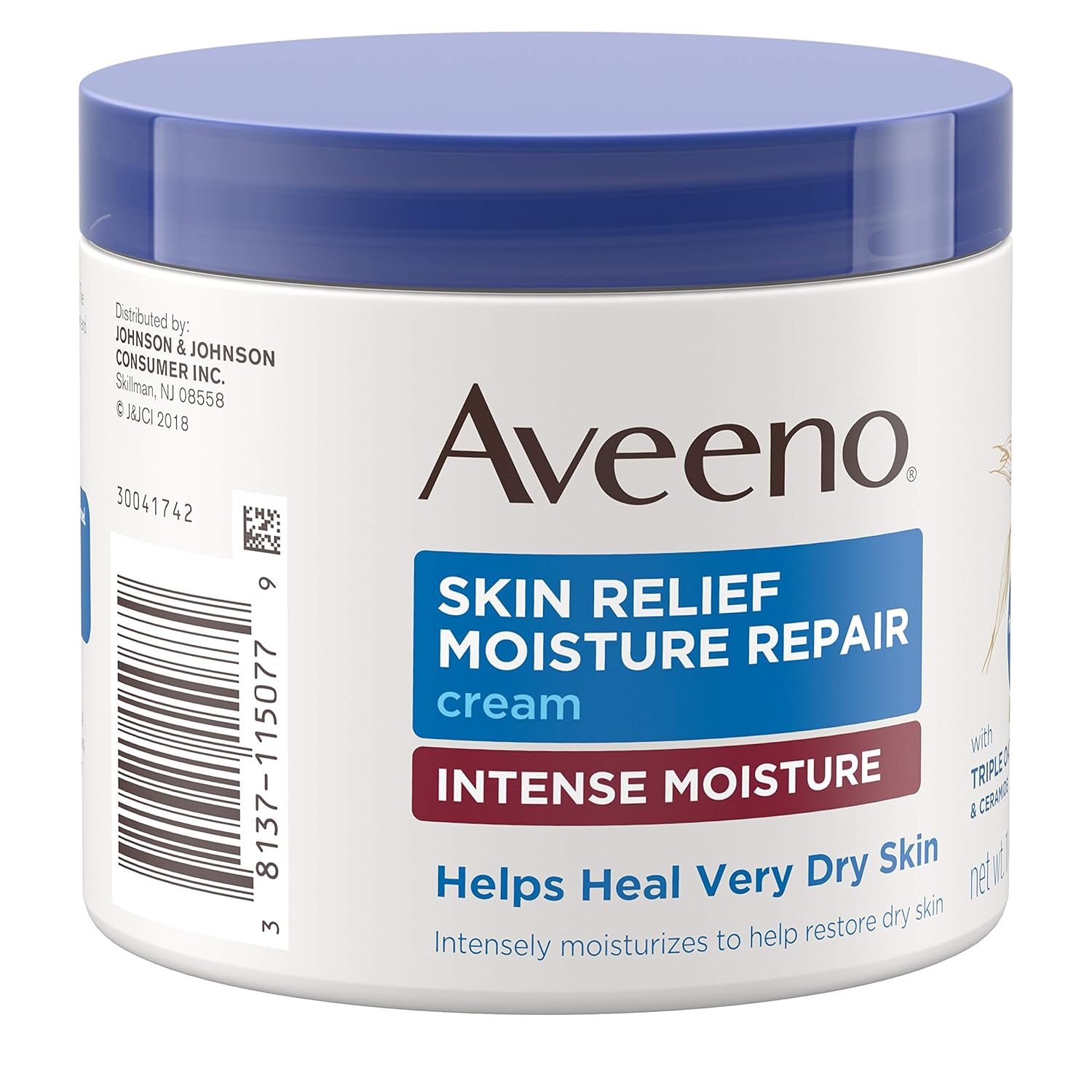 Aveeno Skin Relief Intense Moisture Repair Cream with Triple Oat Complex, Ceramide & Rich Emollients, Steroid- & Fragrance-Free Moisturizing Body Cream for Extra-Dry Skin, 11 oz : Body Lotion : Beauty