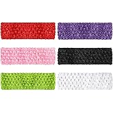 ZEYIYER 6 PCS Crochet Headbands for Women, Colourful Crochet Head Scarf Retro Knit Elastic Headbands, Soft Stretchy Headband for Parties Sports Activities