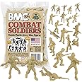 BMC Classic Tan Plastic Army Men - 40pc WW2 Soldier Figures - Made in USA