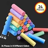 JOYIN 24 Pcs Washable Sidewalk Chalk Set Non-Toxic Jumbo Chalks 6 Colors view 3