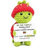 THEGIFTY Strawberry Turtle Crochet, Cute Crochet Back to School Gift for Kids, &ndash; &ldquo;Be The Turtle&rdquo; Positive Crochet Animals, Turtle Stuffed Animal, Employee Appreciation Gifts Positive Turtle