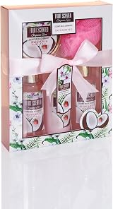 BRUBAKER 15 Piece Beauty Wellness Gift Set Coconut Strawberry Wood Cabinet view 7