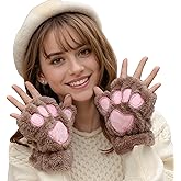 Neglance Bear Paws Gloves Cute Animal Cat Claws Mitten Fingerless touchscreen Women Men Typing Outdoors Stage Custome Cosplay