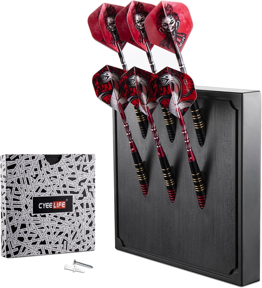 CyeeLife Wall Mounted Darts Holder Stand 6 Dart Display Case