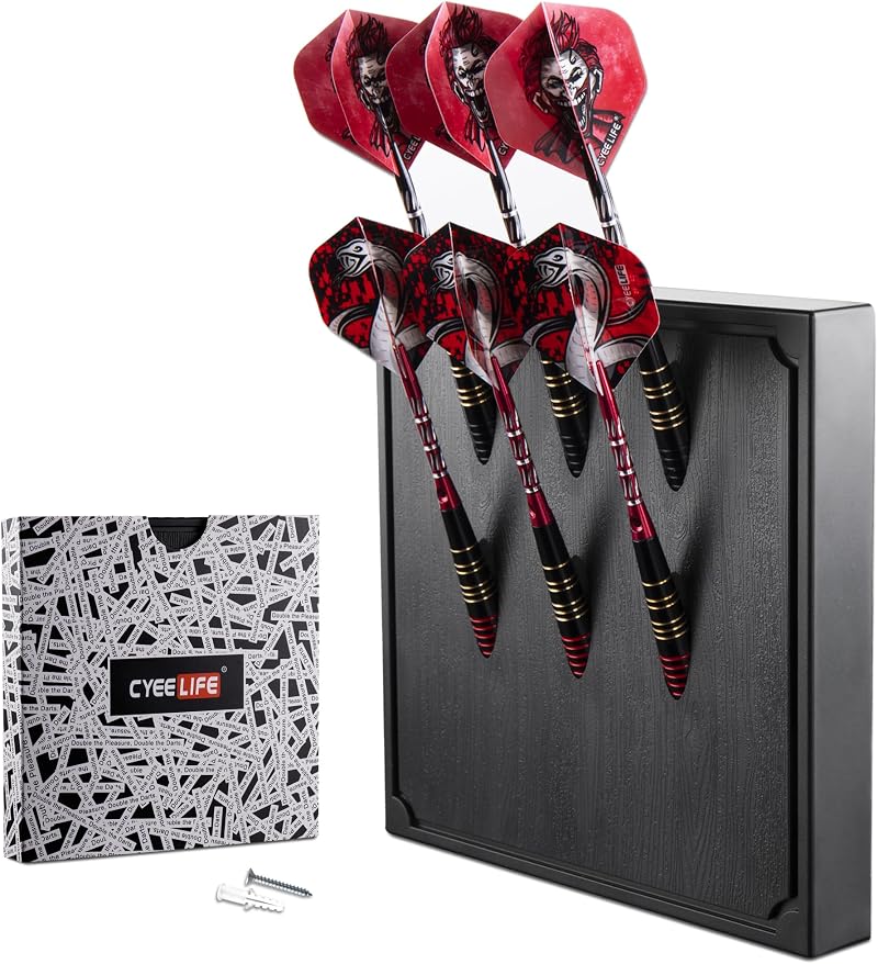 CyeeLife Wall Mounted Darts Holder Stand 6 Dart Display Case