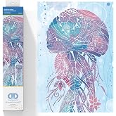 DIAMOND DOTZ Jellyfish Swish Diamond Painting Kit for Adults with Gems | Full Coverage Design, Sparkling Faceted Finish, Complete Starter Set, Vibrant Wall Decor, Ready to Frame, Great Handmade Gift