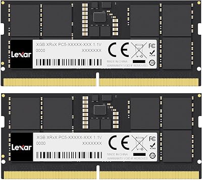 Lexar 32GB DDR5 SODIMM Kit 2x16GB 5600MHz 262-Pin Laptop RAM CL46