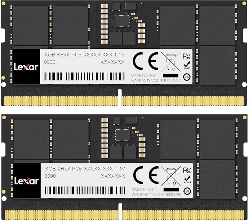 Lexar 16GB DDR5 SODIMM 5600MHz 2x8GB RAM Laptop Memory 262-Pin