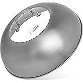 YOSUKATA Wok Lid 13.6 Inch - Premium Stainless Cover with Tempered Glass Insert Steam Holes - Dishwasher-Safe Lid for 14-Inch Wok - Chees Melting Dome for Griddle