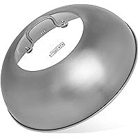 YOSUKATA Wok Lid 34.5 cm - Premium Stainless Steel Cover - Tempered Glass Insert Steam Holes - Ergonomic Handle -Durable Kitc