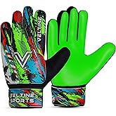Veltine Sports Soccer Goalie Gloves for Kids Boys Children,Youth & Adult Football Goalkeeper Gloves with Double Wrist Protection and 4mm Latex Anti-Slip Strong Grips Palm