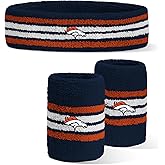 For Bare Feet NFL Officially Licensed Team Logo Headband & Wristband Combo Pack Team Color OSFM