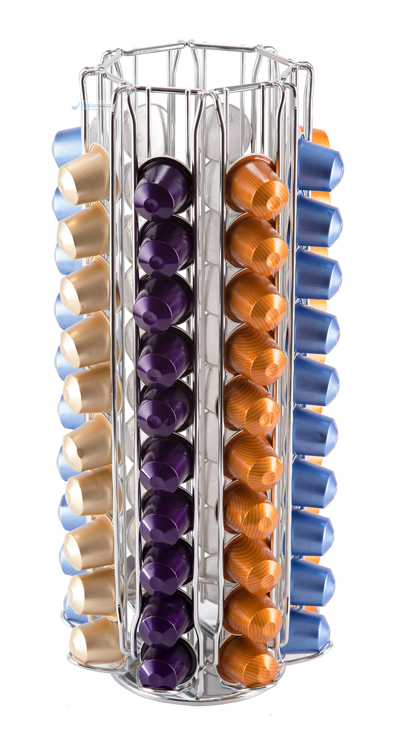 80 Nespresso Coffee Capsule Rotating Chrome Holder KRUPS Stand Rack Dispenser Unbeatable Quality Guaranteed | Babavoom® N80