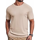 COOFANDY Mens Knit T-Shirts Casual Short Sleeve Crewneck Shirt Textured Pullover Tees