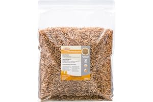 Adaman Dried Mealworms -5 LBS- 100% Natural High Protein Mealworms - Bulk Meal Worms for Blue Birds, Chickens, Ducks - Best Chicken Treats, Bird Food, Turtle Food