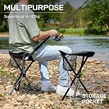 EVER ADVANCED Folding Tripod Stool 53 cm Lightweight Camping Chair Black view 5