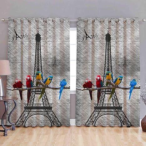 Buy Amazin Homes 3d Digital Eiffel Paris Tower Print Curtains For