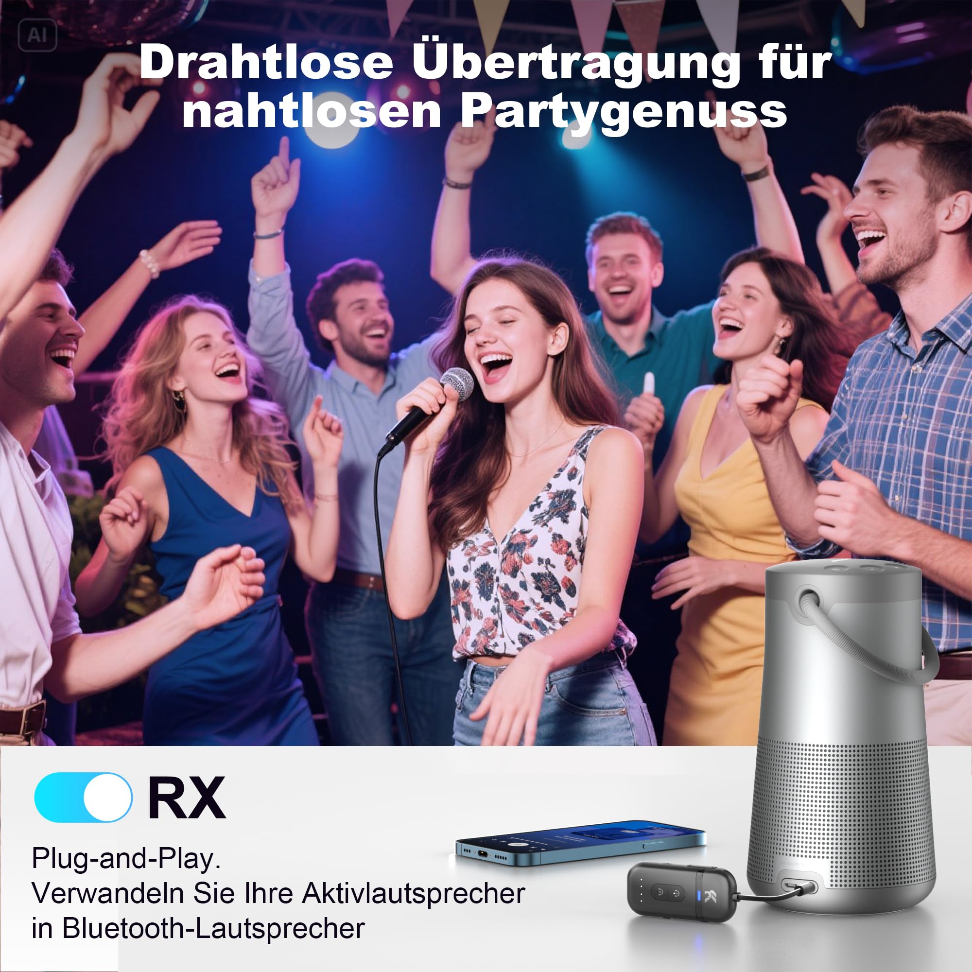 2-IN-1 Bluetooth 5.4 Adapter Transmitter, Blue-Tooth Splitter für 2 Kopfhörer wie Airpods,Bluetoo th Adapter, with 3.5mm Aux Audio Jack for Travel, Aviation, Television, Flugzeug,TV, Audio, Car 7