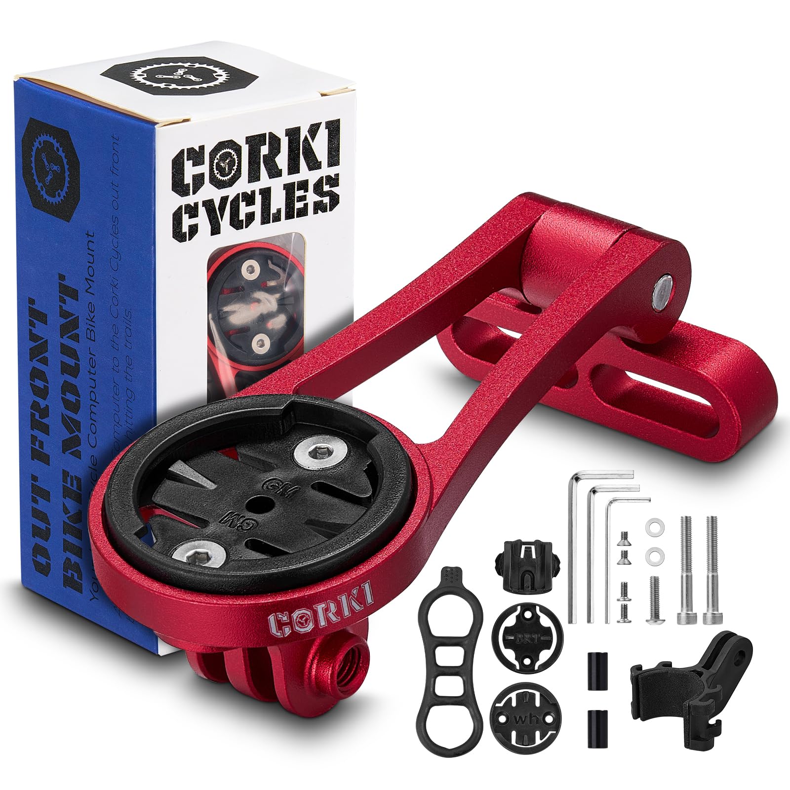 Corki Cycles Adjustable Out Front Stem Mounted Cycle Computer Bike Mount for Wahoo ELEMNT BOLT/ELEMNT ROAM/ELEMNT MINI — image 1